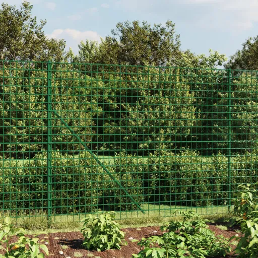 Cerca de Malha de Arame 1,4x10 m Aço Galvanizado Verde