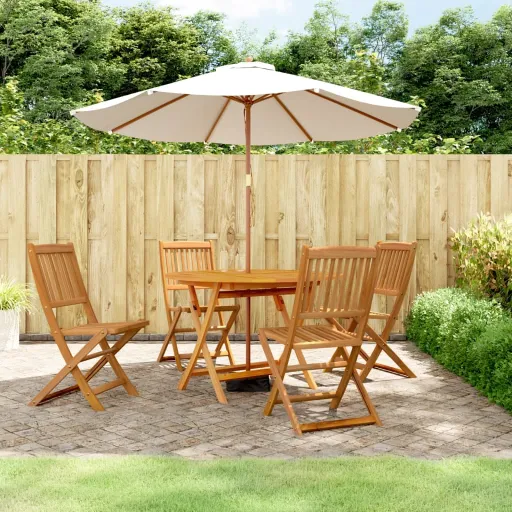 Conjunto de Jantar p/ Jardim   Madeira de Acácia Maciça (5 pcs)