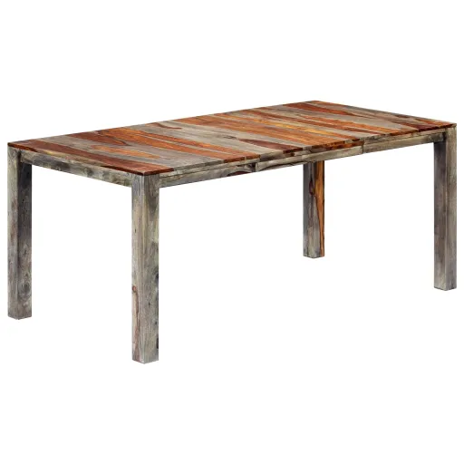 Mesa de Jantar 180x90x76 cm Madeira de Sheesham Maciça Cinzento