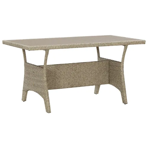 Mesa de Jardim 120x70x66 cm Vime PE Cinzento