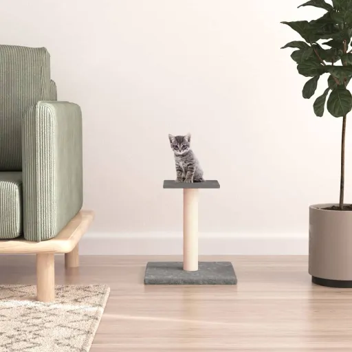 Poste Arranhador para Gatos com Plataforma 38 cm Cinzento-Claro