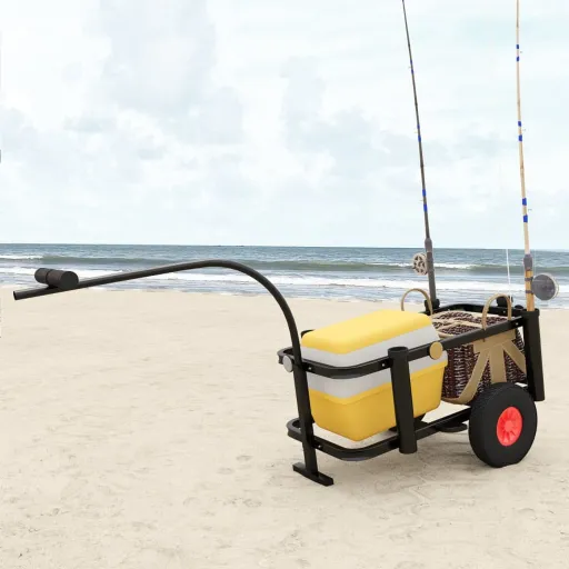 Carrinho de Pesca Aço Preto