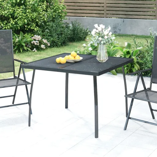 Mesa de Jardim 100x100x72 cm Malha de Aço Antracite