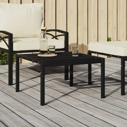 Mesa de Centro para Jardim 60x60x35 cm Aço Preto