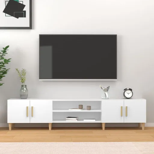 Móvel p/ TV 180x31,5x40 cm Derivados de Madeira Branco