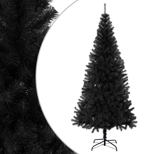 Árvore de Natal Artificial com Suporte 240 cm PVC Preto