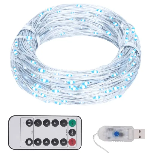 Cordão de Luzes com 150 LED 15 m Branco Frio