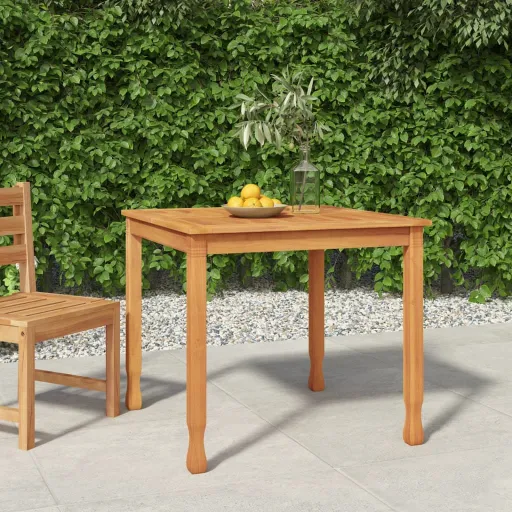 Mesa de Jantar p/ Jardim 85x85x75 cm Madeira de Teca Maciça