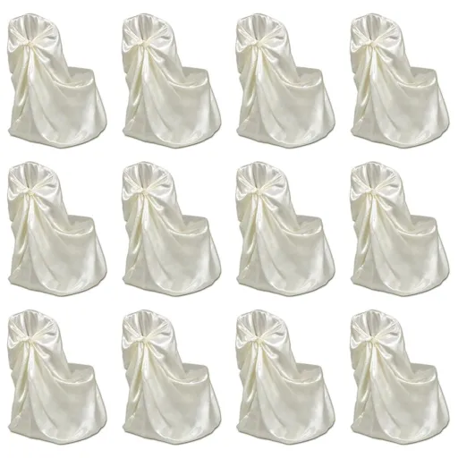 Capa de Cadeira para Banquetes de Casamento   Creme (12 pcs)