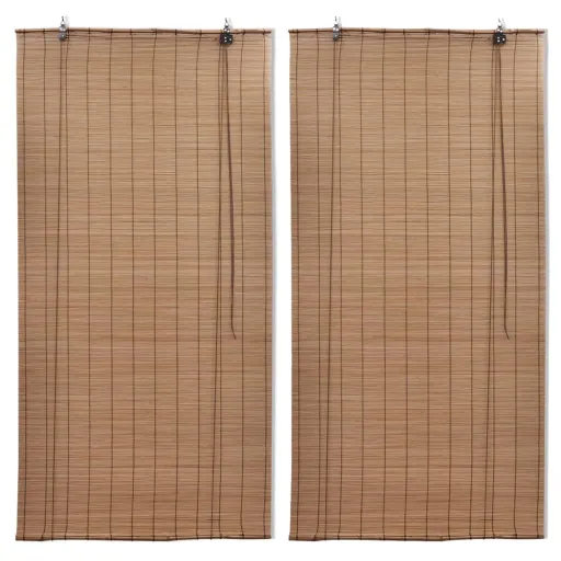 Estores de Rolo   80 x 160 cm Bambu Castanho (2 pcs)