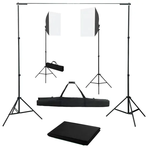 Kit de Estúdio Fotográfico com Softbox de Iluminação e Fundo