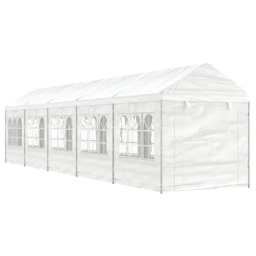 Gazebo com Telhado 11,15x2,28x2,69 m Polietileno Branco