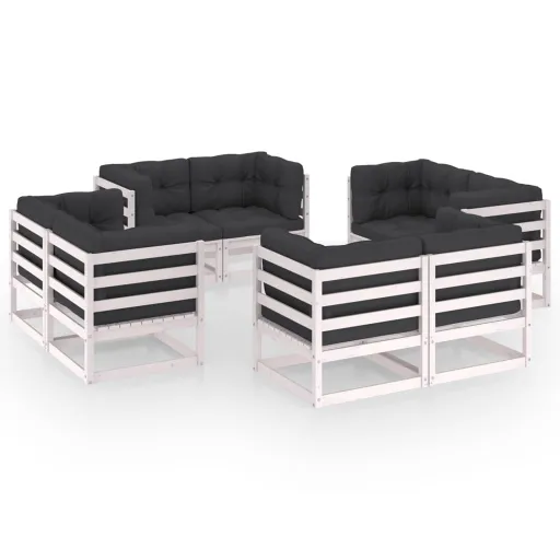 Conjunto Lounge de Jardim c/ Almofadões Pinho Maciço (8 pcs)