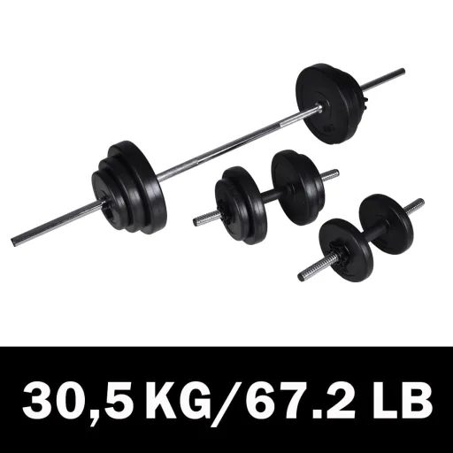 Conjunto de Barras e Halteres 30,5 kg