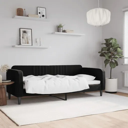 Sofá-Cama 80x200 cm Veludo Preto