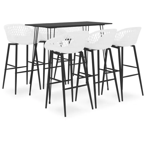 Conjunto de Bar Preto e Branco (7 pcs)