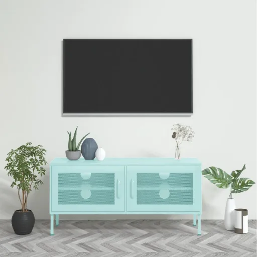 Móvel de TV Aço 105x35x50 cm Verde-Hortelã