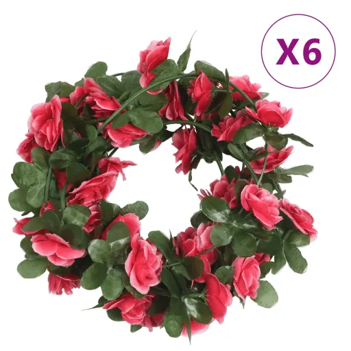 Grinaldas de Flores de Natal   250 cm Vermelho (6 pcs)