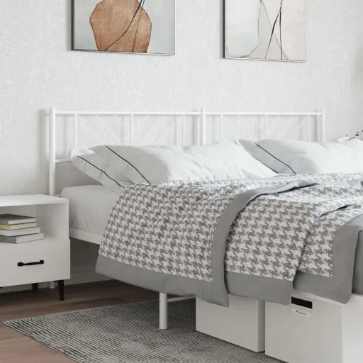 Cabeceira de Cama 160 cm Metal Branco