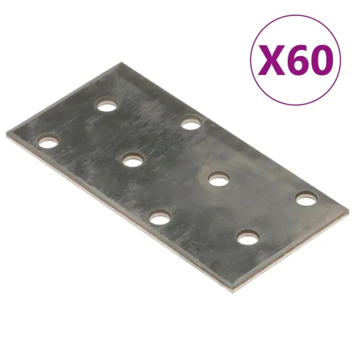 Chapas Perfuradas   2 mm 80x40 mm Aço Galvanizado (60 pcs)