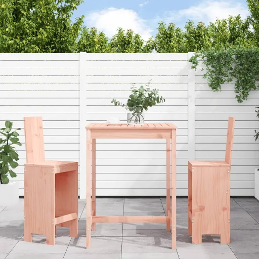 Conjunto de Bar para Jardim Madeira de Douglas Maciça (3 pcs)