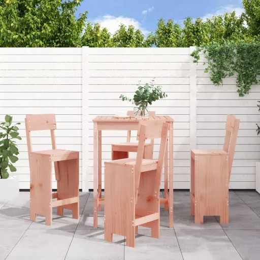 Conjunto de Bar para Jardim Madeira de Douglas Maciça (5 pcs)