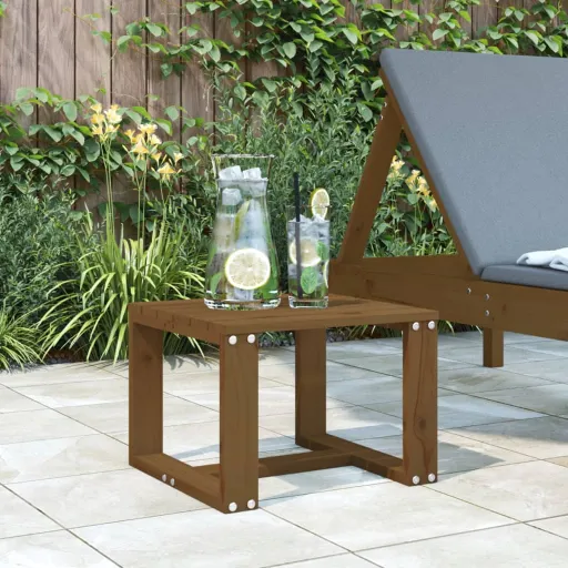 Mesa de Apoio p/ Jardim 40x38x28,5 cm Pinho Maciço Castanho-Mel