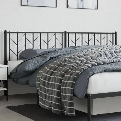 Cabeceira de Cama 193 cm Metal Preto