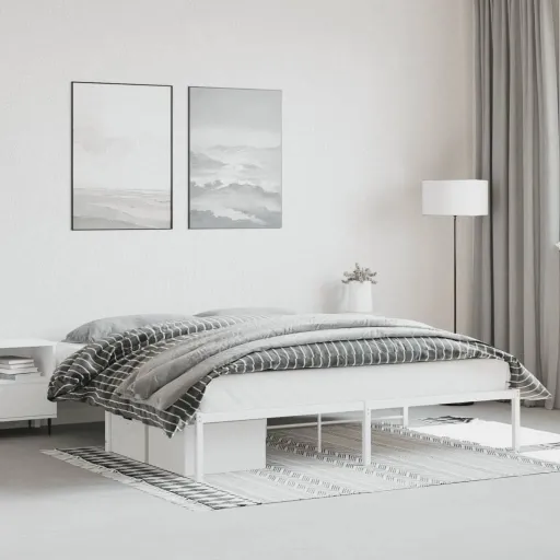 Estrutura de Cama 183x213 cm Metal Branco