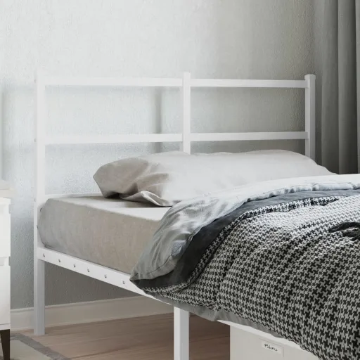 Cabeceira de Cama 120 cm Metal Branco