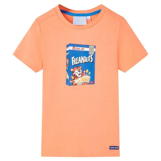 T-Shirt de Manga Curta para Criança Laranja Néon 104