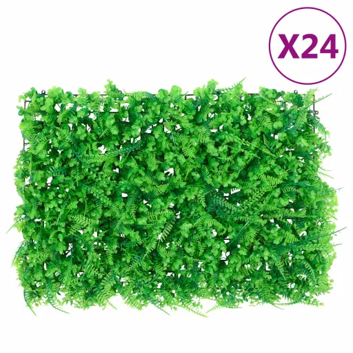 Vedação de Folhas de Feto Artificiais   40x60 cm Verde (24 pcs)