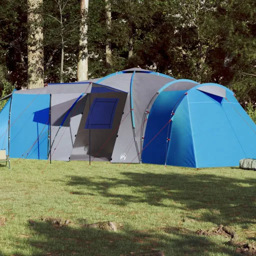 Tenda Familiar em Cúpula para 12 Pessoas Impermeável Azul