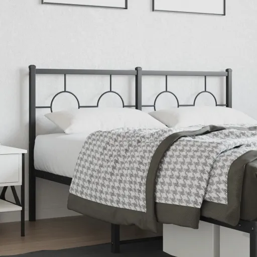 Cabeceira de Cama 135 cm Metal Preto