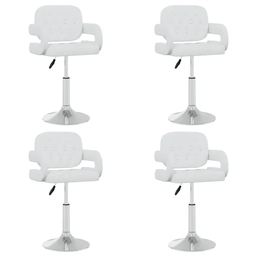 Cadeiras de Jantar Giratórias   Couro Artificial Branco (4 pcs)