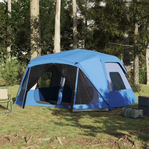 Tenda Familiar 10 Pessoas Libertação Rápida Impermeável Azul