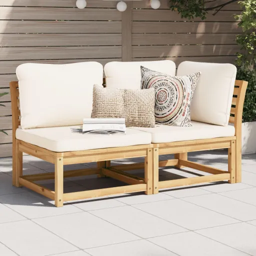 Conjunto Lounge de Jardim c/ Almofadões Acácia Maciça (2 pcs)