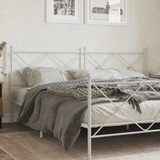 Cabeceira de Cama 193 cm Metal Branco