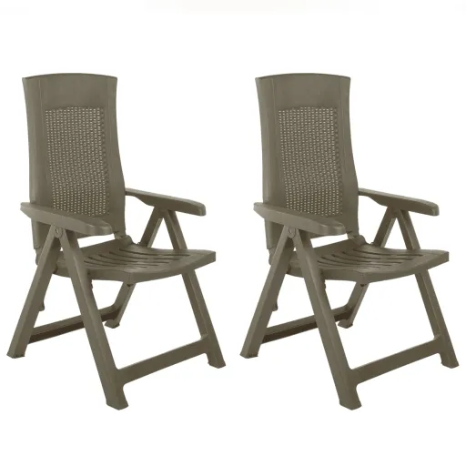 Cadeiras de Jardim Reclináveis   Plástico Mocca (2 pcs)