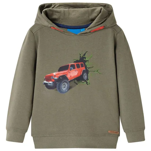 Sweatshirt com Capuz para Criança Cor Caqui 128