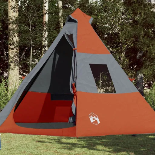 Tenda de Campismo Tipi para 7 Pessoas Impermeável Laranja