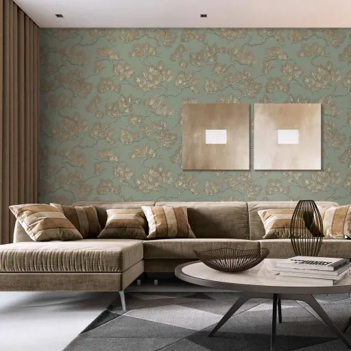 DUTCH WALLCOVERINGS Papel de Parede Efeito Pinheiros Cor Verde