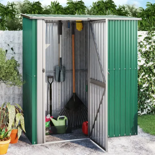 Abrigo de Jardim 180,5x97x209,5 cm Aço Galvanizado Verde