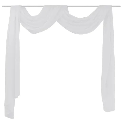 Cortina Comprida em Voile Transparente 140 x 600 cm Branco