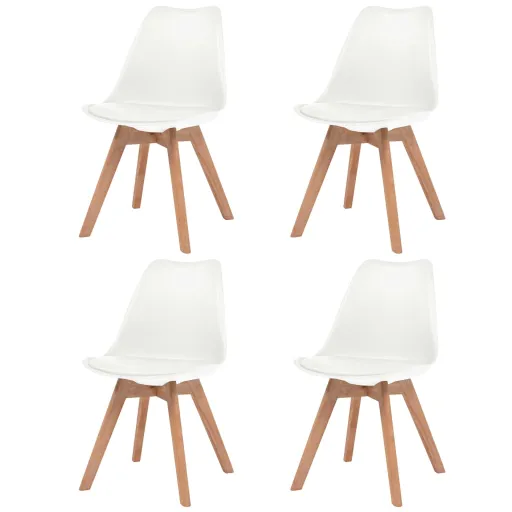 Cadeiras de Jantar   Plástico Branco (4 pcs)