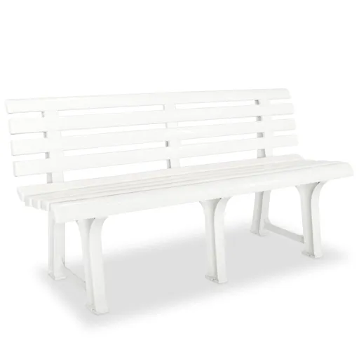 Banco de Jardim 145,5 cm Plástico Branco