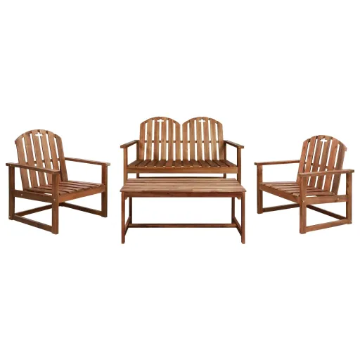 Conjunto Lounge Exterior Madeira Acácia Maciça (4 pcs)