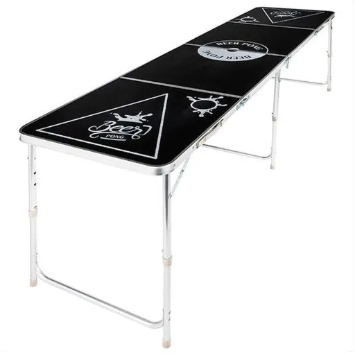 HI Mesa Dobrável Ajustável em Altura para Beer Pong Preto