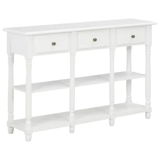 Mesa Consola 120x30x76 cm MDF Branco