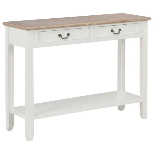 Mesa Consola 110x35x80 cm Madeira Branco